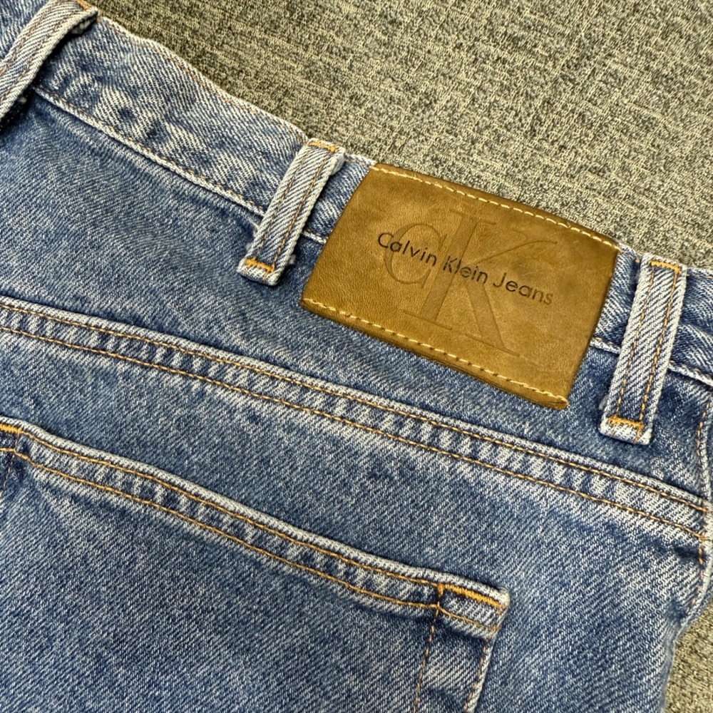 Calvin Klein Jeans Mens 36 (35x27) Easy Fit Doublestone Blue Denim Vintage